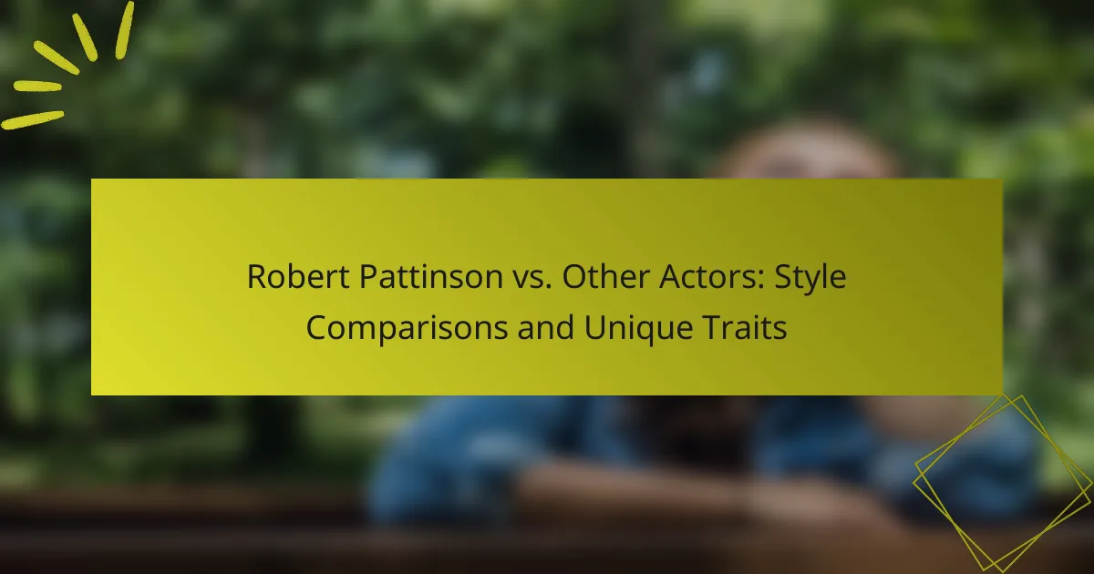 Robert Pattinson vs. Other Actors: Style Comparisons and Unique Traits