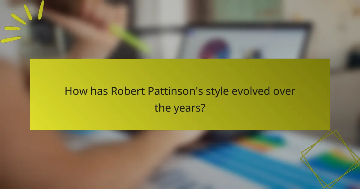 How has Robert Pattinson's style evolved over the years?
