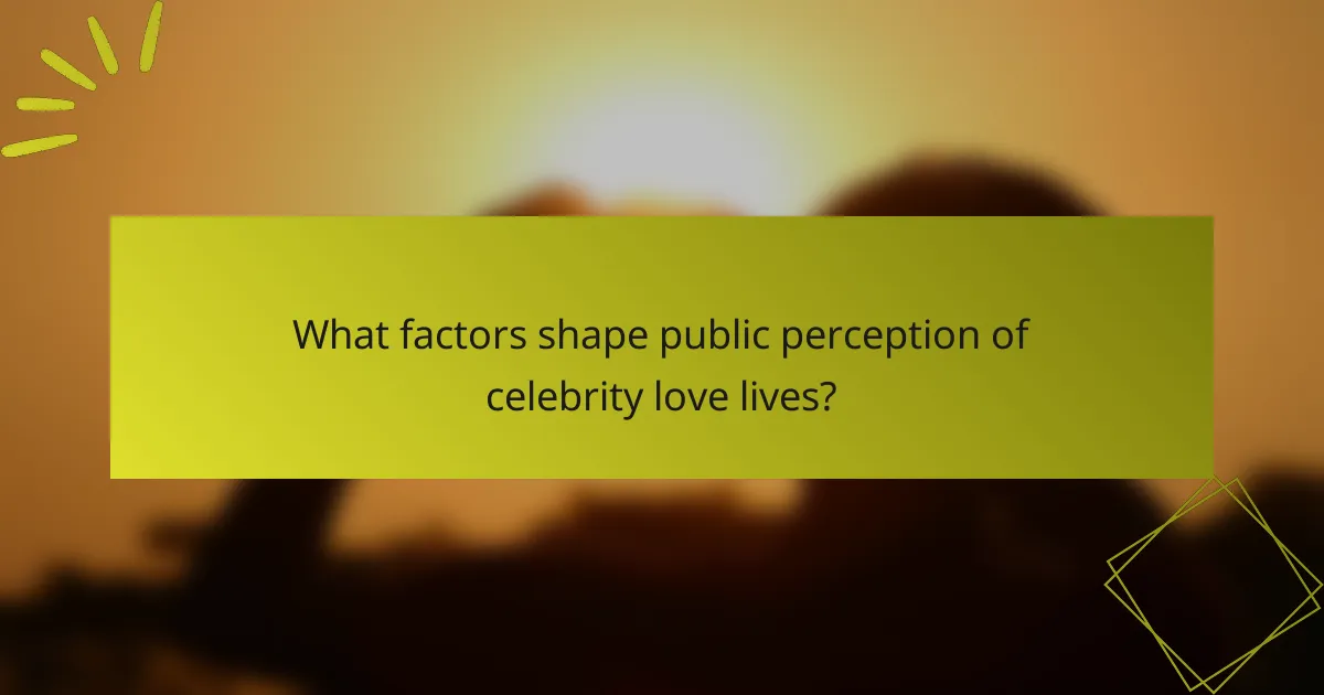 What factors shape public perception of celebrity love lives?